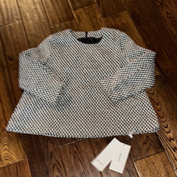 Jane Diffuse Jackets & Blazers - Jane Diffuse Maiiol Houndstooth Tweed Crop Jacket